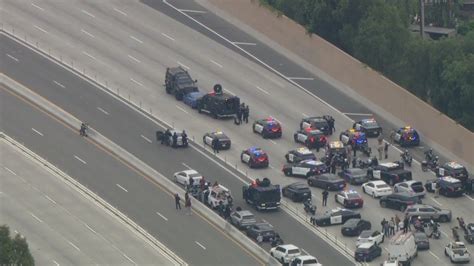 91 Freeway Anaheim: Suspect dead after hours long .